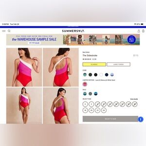 Summersalt Women's One-Shoulder Pink and Red Swimsuit